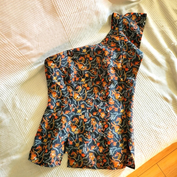 Isabel Marant one shoulder silk tank top blouse floral size 36 small XS - Picture 2 of 9